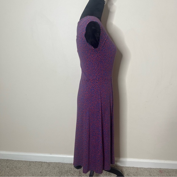 Boden Women’s Blue Red Floral Print Sleeveless Sheath Jersey Midi Dress Sz 6R - Picture 5 of 10